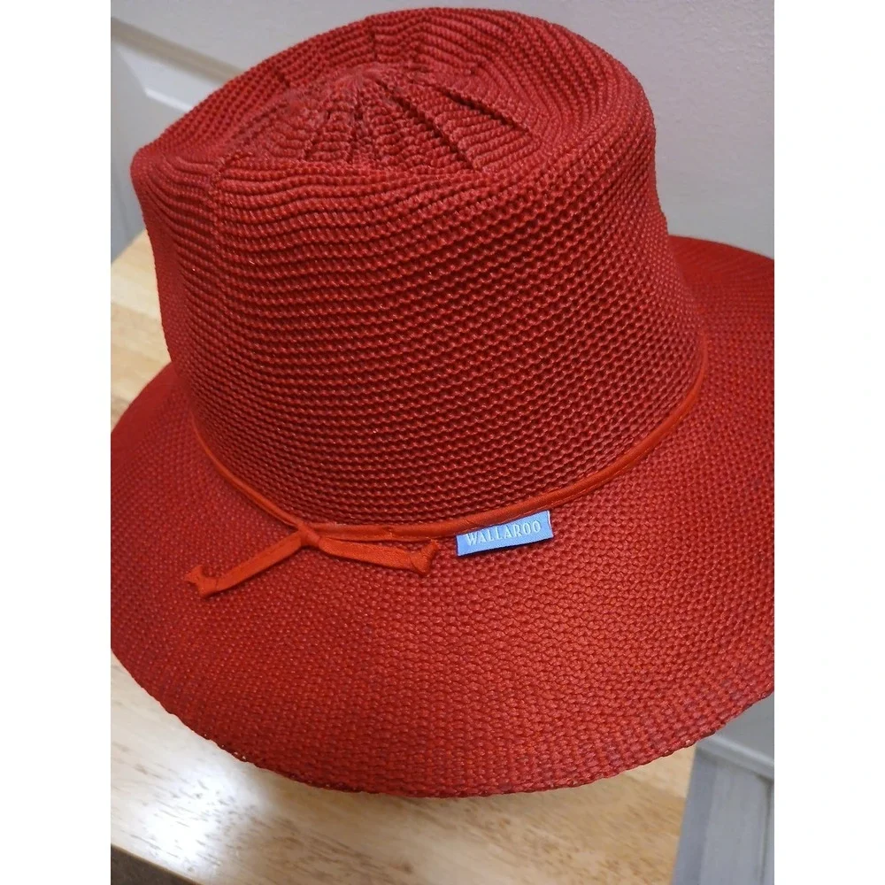 Wallaroo Hat Company Victoria Women's Fedora Red 2017 No Size Listed Spot Clean - Picture 2 of 6
